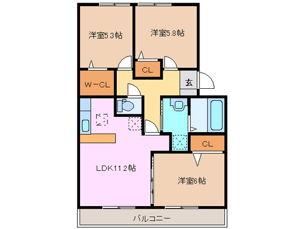 津駅 徒歩14分 3階の物件間取画像